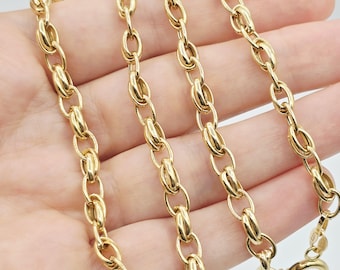 18K Gold Oval Link Chain Necklace: Fine Jewelry Gift