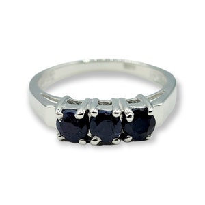 Sterling Silver Ring Set with Natural Blue Sapphire - Handcrafted Jewelry for Timeless Elegance, Genuine Gemstone Ring for Women