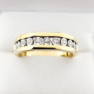 Gold Diamond Ring for Men, 10K Yellow Gold Diamond Ring for him, Engagement Rings, Yellow Gold Ring For Men, Anniversary Gift