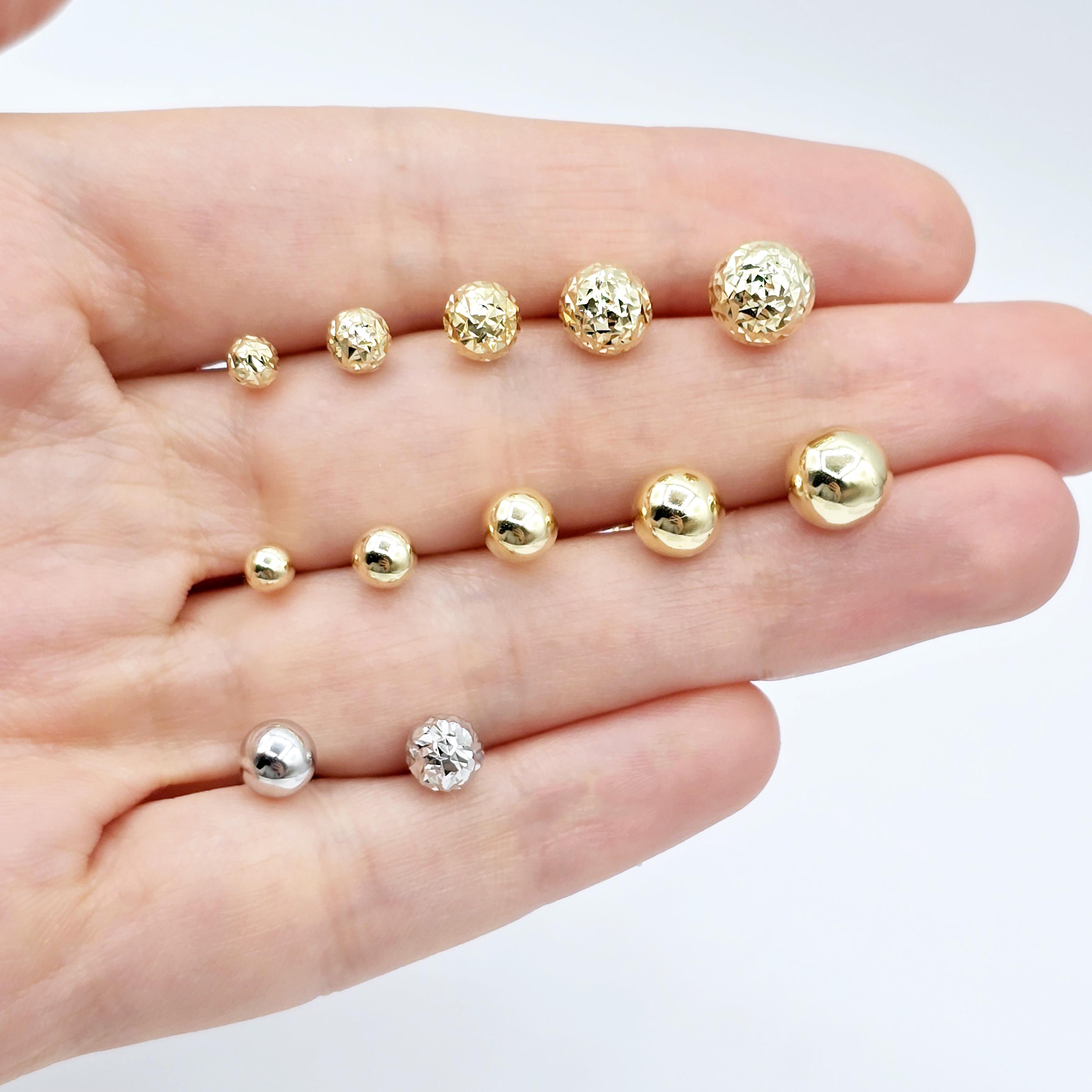 Orecchini a perno a sfera rotondi da 5 mm in oro rosa 9ct - Italia