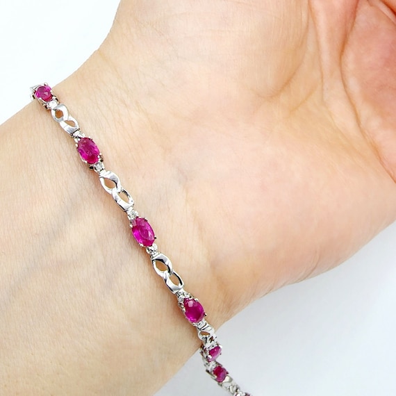 Ruby Bracelet | July Birthstone | Ruby Tennis Bracelet