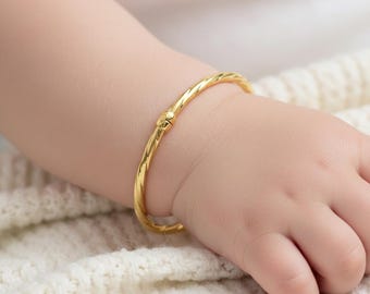 10K Gold Baby Bangle, Toddler Bracelet