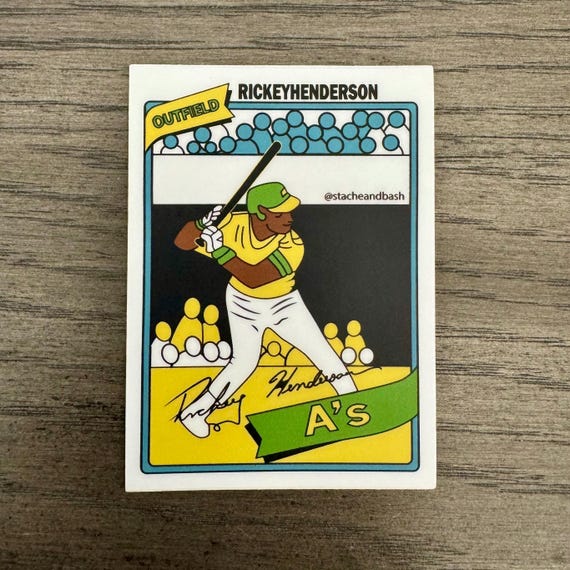 Rickey Henderson Rookie Card Die Cut Decal