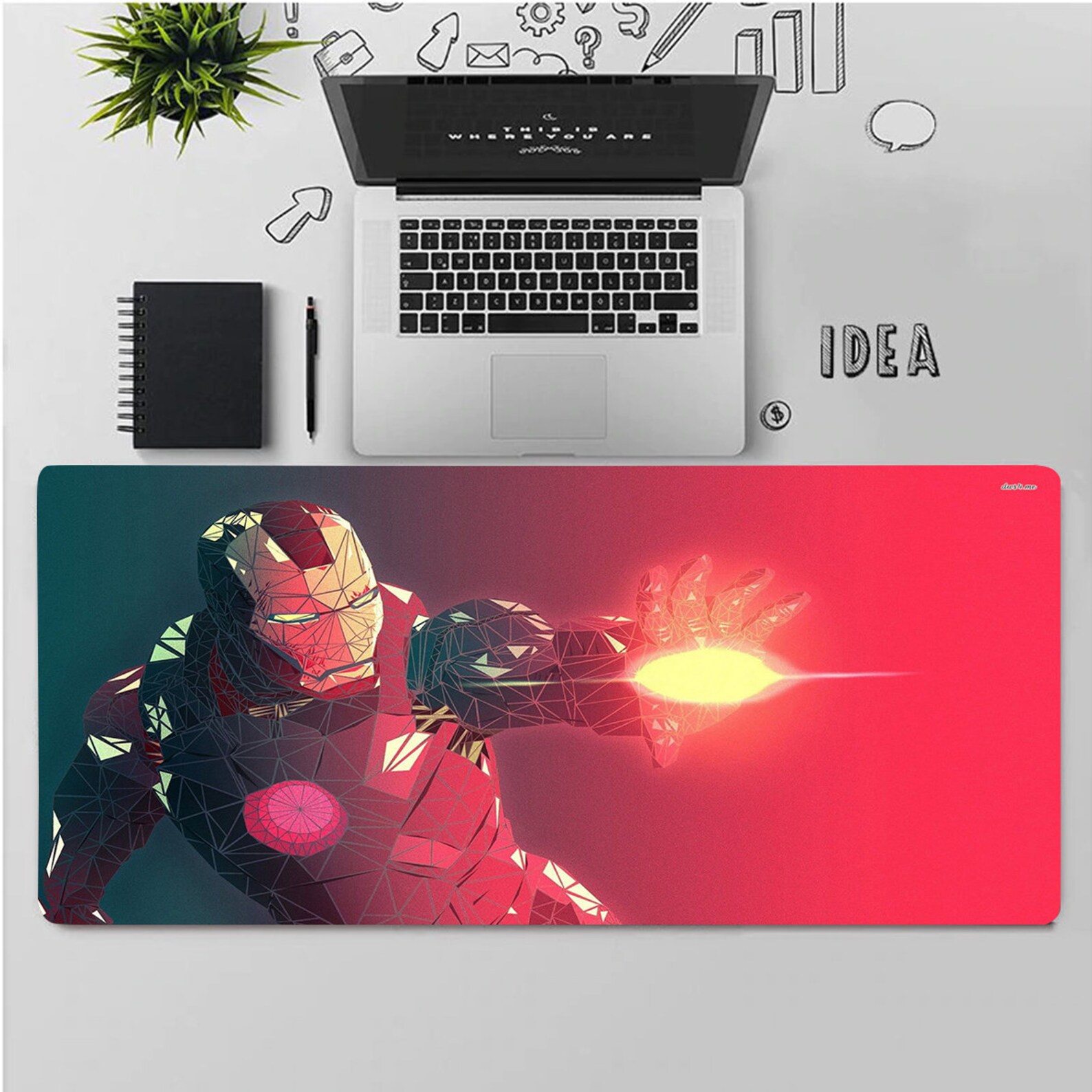 Iron Man Desk Mat Marvel Mouse pads Iron Man Large mouse Etsy