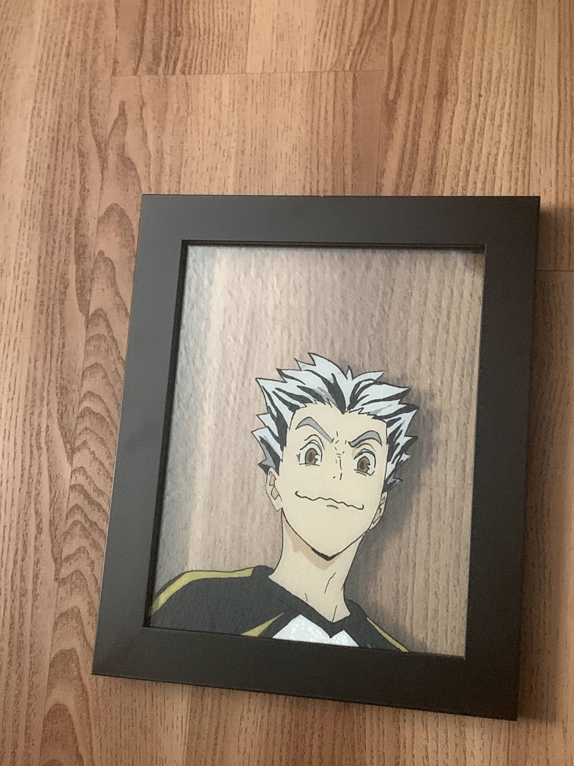 Kōtarō Bokuto Glass Painting Haikyuu Etsy
