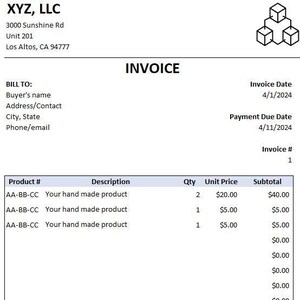 Professional Invoice Template