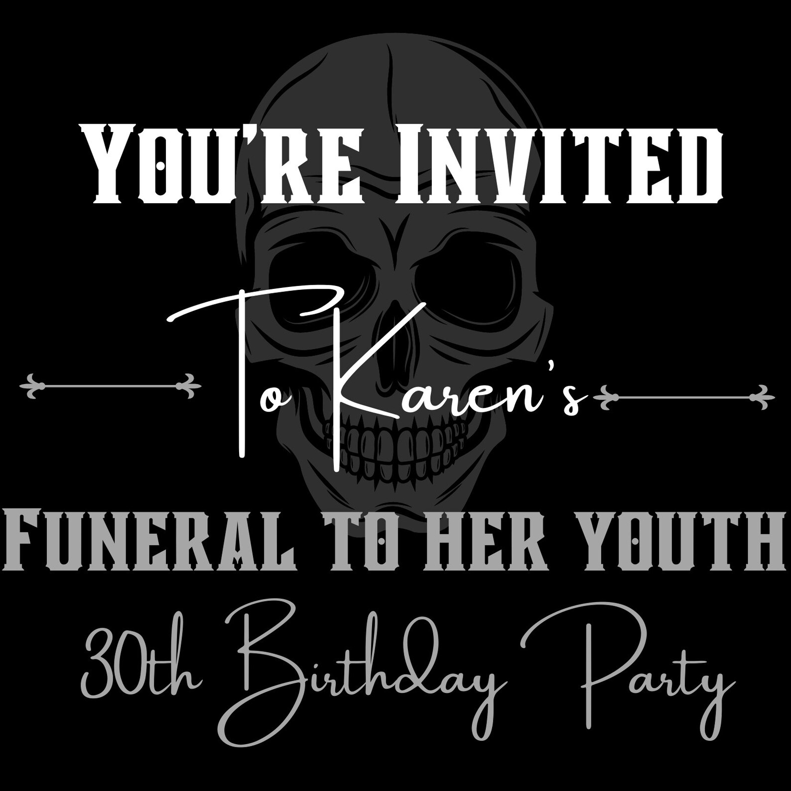 Funeral To My Youth RIP 20's DIGITAL invitation Etsy