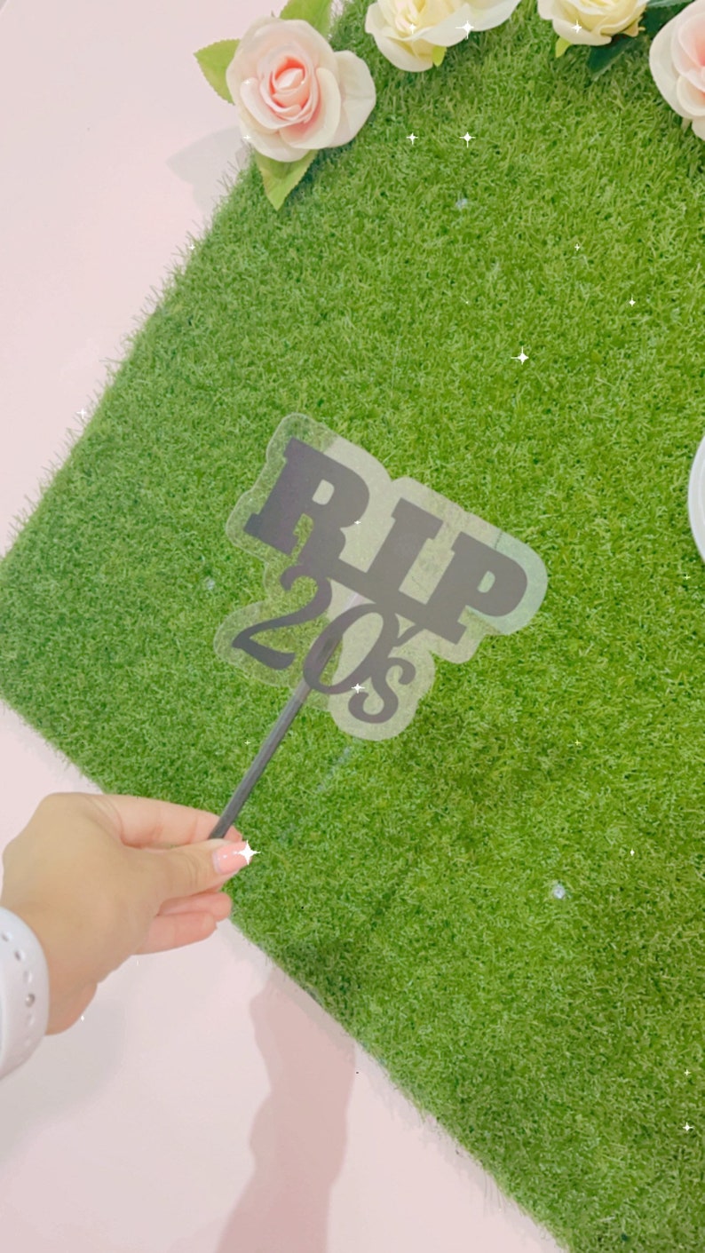 RIP 20s funeral for My Youth Acrylic Cake Topper Etsy
