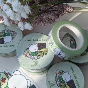 Time for Meds | Washi Tape/ Medicine Doctor Nurse Medics / Laptop Decal Journal Deco Gift