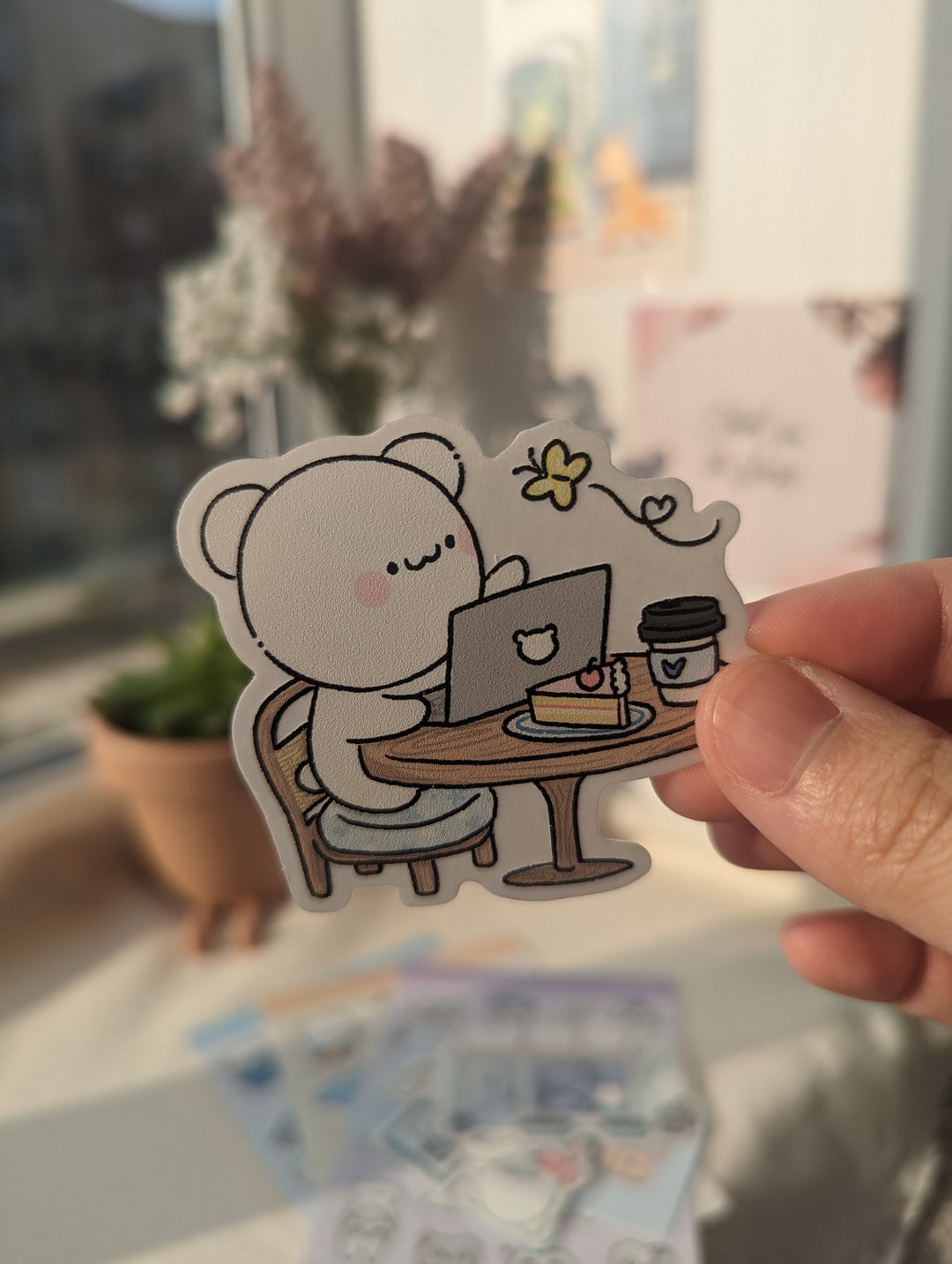 Hard at Work | Waterproof Vinyl Sticker / Transparent Clear / Student ...