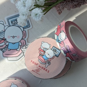 Toof Works | Washi Tape/ Dentist Dentistry Hygienist Dental Teeth Tooth / Laptop Decal Journal Deco Gift