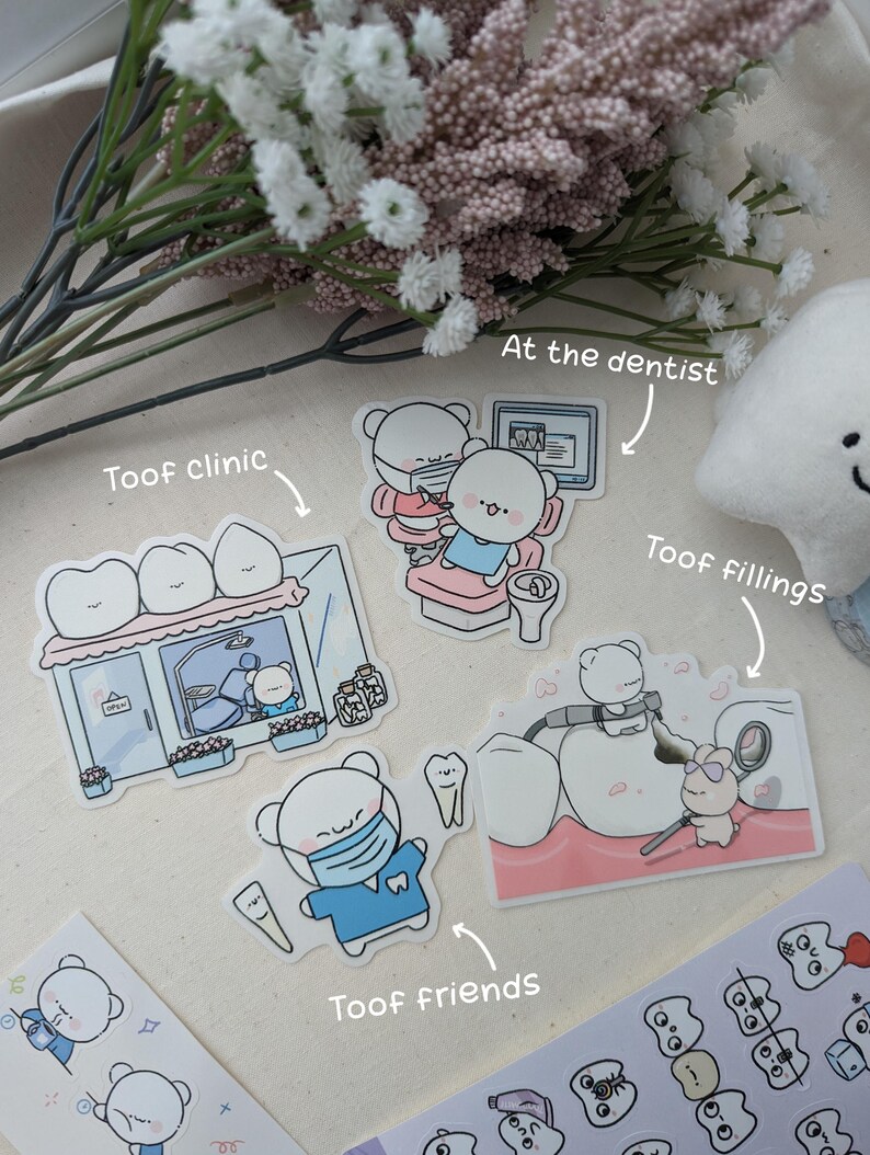 Tooth Friend Toof Friends | Waterproof Vinyl Sticker / Transparent Clear / Dentist ...
