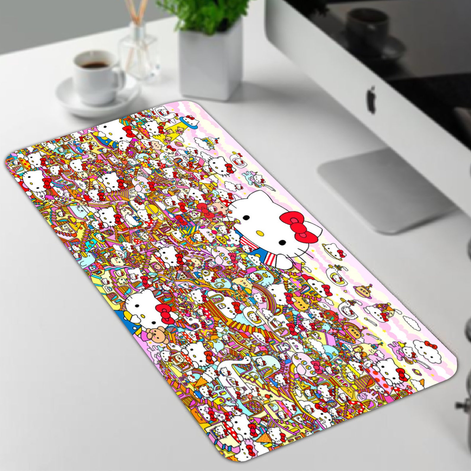 Large Desk Pad Cute Mouse Pad Cat Mouse Pad Cute Animal Etsy