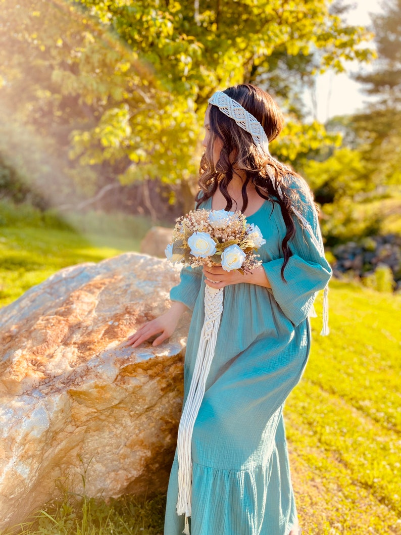 Boho Veil Macrame Veil Bohemian Wedding Veil Hippie Headband Etsy
