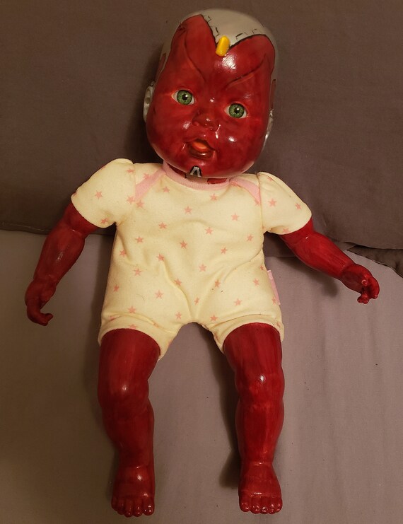 Baby Vision Marvel Wandavision Hand Painted Doll Etsy