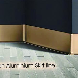 Aluminum Skirting Board and End Cover Strip Cover Connection Pieces,100 mm high - 2 meter length - anodized aluminum and ACCESSORIES