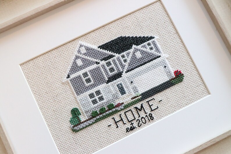 Custom Cross-Stitch House Portrait | Etsy