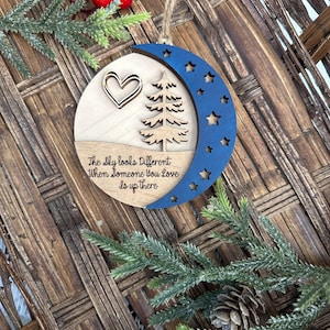 Herdenkingsornament, de lucht ziet er anders uit als iemand van wie je houdt daarboven is, herdenkingscadeau, herdenkingscadeau baby, ornament babyverlies,