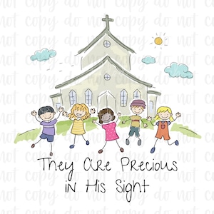 Camisa infantil cristã PNG, Imagem de crianças da igreja, Design de Jesus me ama, Precioso aos seus olhos, Design de camisa cristã DTG, DTF cristão