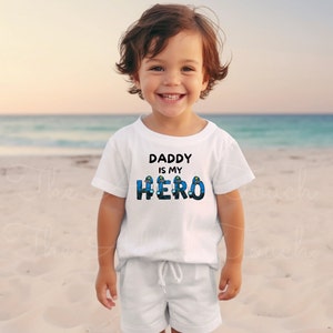 Police Dad PNG, Daddy is My Hero Image, LEO PNG, Sublimation Police Officer Father, Cop Dad Digital, Child of Police Officer Shirt Design image 2