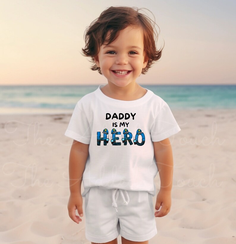 Police Dad PNG, Daddy is My Hero Image, LEO PNG, Sublimation Police Officer Father, Cop Dad Digital, Child of Police Officer Shirt Design image 2