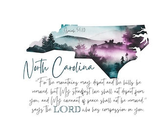 North Carolina PNG, North Carolina Recovery Image, North Carolina Strong, WNC, Hurricane Helene Disaster, Isaiah 54:10, Mountain Scripture