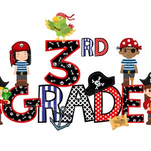 Personalized Pirate Name, Sublimation Pirate Birthday Digital Image, Custom Boy Name, Pirate Alphabet PNG, Pirate Shirt Image Download image 4