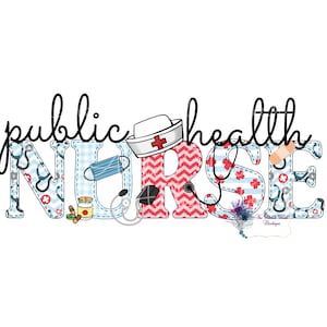 Public Health Nurse Image, Nurse PNG, Sublimation Public Health Nurse Digital Image, Nurse Alphabet, Gepersonaliseerde Custom Public Health Nurse
