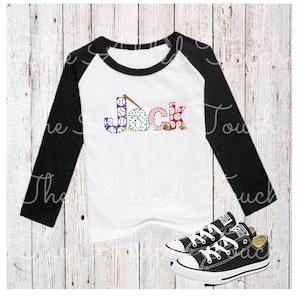 Personalized Baseball Name, Sublimation T-Ball Name Digital Image, Custom Boy Name, Baseball Alphabet Set PNG, Personalized Name Download image 3