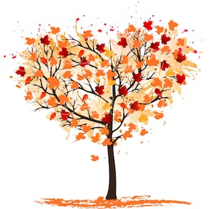 Fall Heart Tree PNG, Fall Tree Image, Fall Leaves Download, Fall is My Favorite Color, Autumn Leaves PNG, Fall Colors, I Love Fall Most image 2