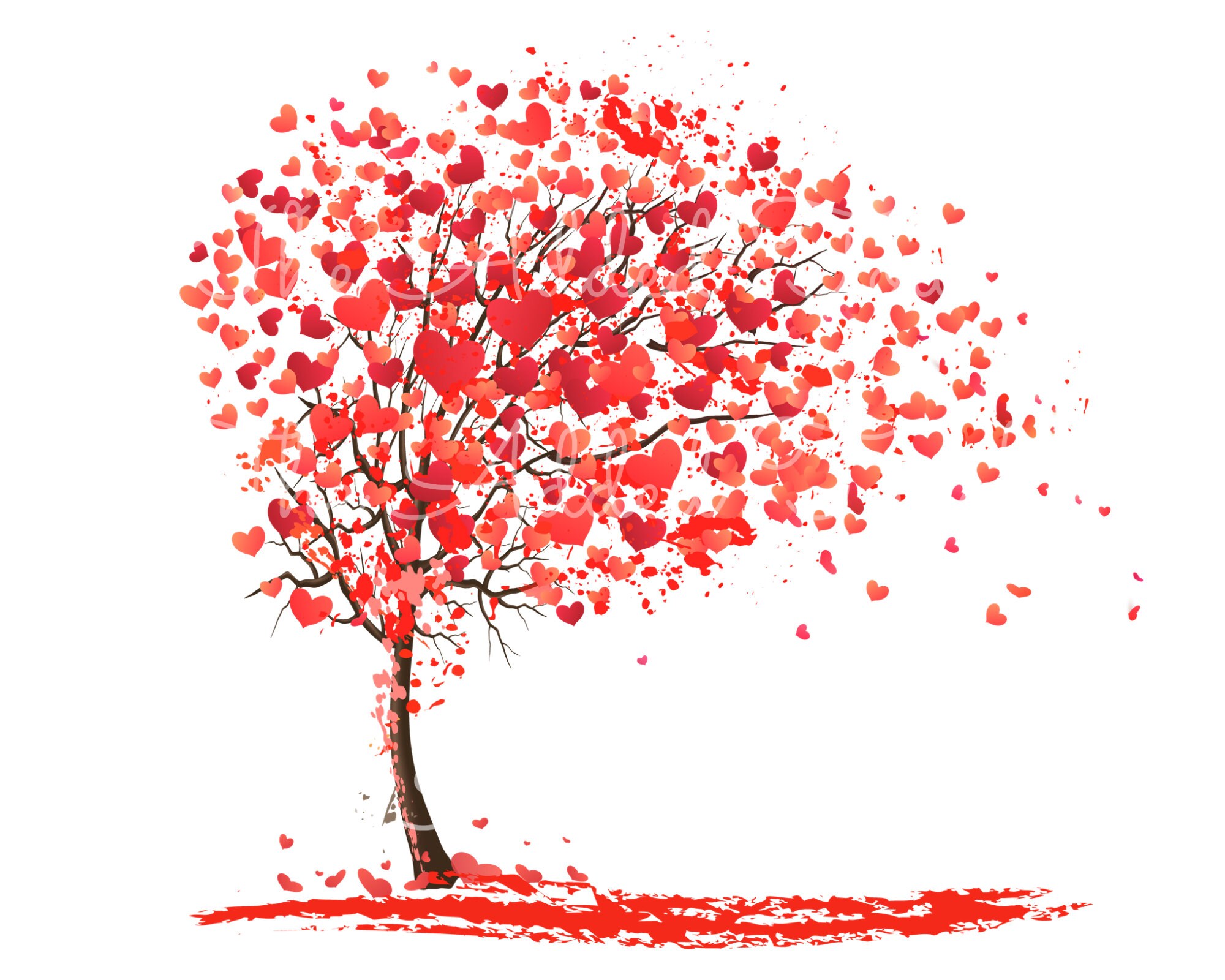 Red Heart Trees PNG Fall Trees Valentine Heart Trees Love - Etsy Canada