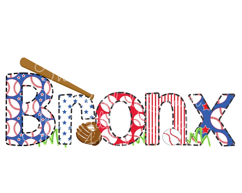 Personalized Baseball Name, Sublimation T-Ball Name Digital Image, Custom Boy Name, Baseball Alphabet Set PNG, Personalized Name Download image 1