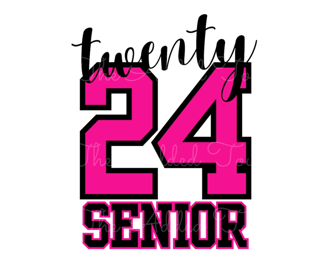 Senior 2024 PNG, Bright Pink Senior 2024, Custom Color Senior 2024 PNG