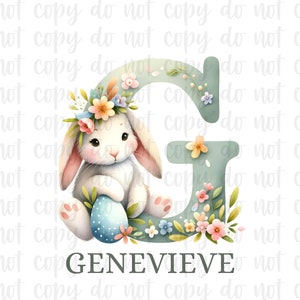 Personalized Easter Name, Sublimation Easter Name Digital Image, Custom Girl Bunny Name, Custom Easter Basket Tag Name, Easter Note Card PNG