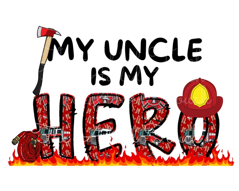 Brandweerman papa PNG, afbeelding Daddy is My Hero, EMS png, sublimatie brandweerman vader, brandweerman held digitaal, kind van brandweerman shirtontwerp afbeelding 3
