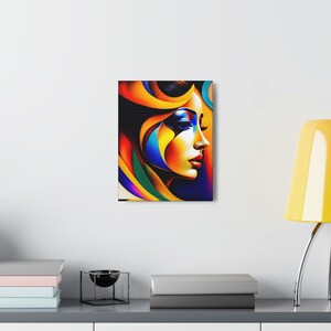 Colorful Woman Abstract Modern Design Home Decor Canvas Print Wall Art ...