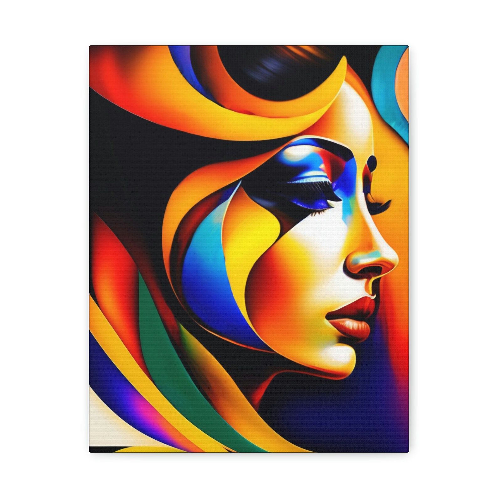 Colorful Woman Abstract Modern Design Home Decor Canvas Print Wall Art ...