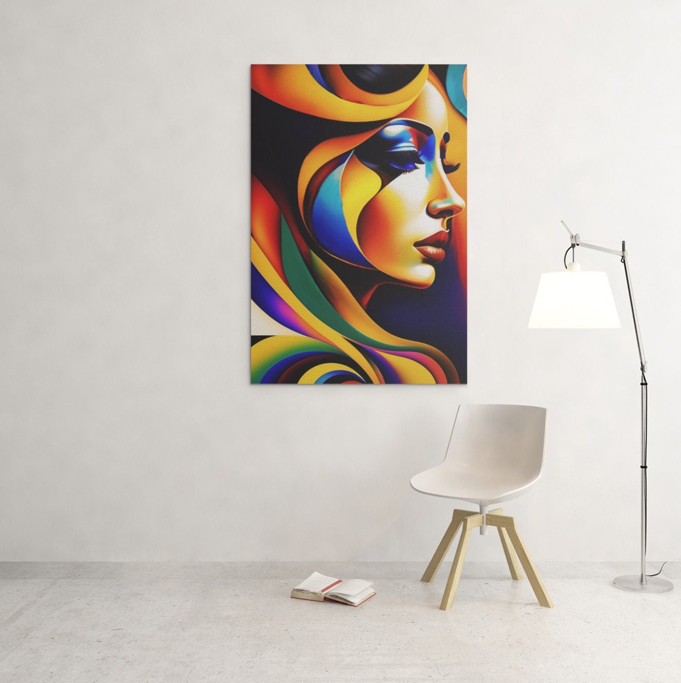 Colorful Woman Abstract Modern Design Home Decor Canvas Print Wall Art ...