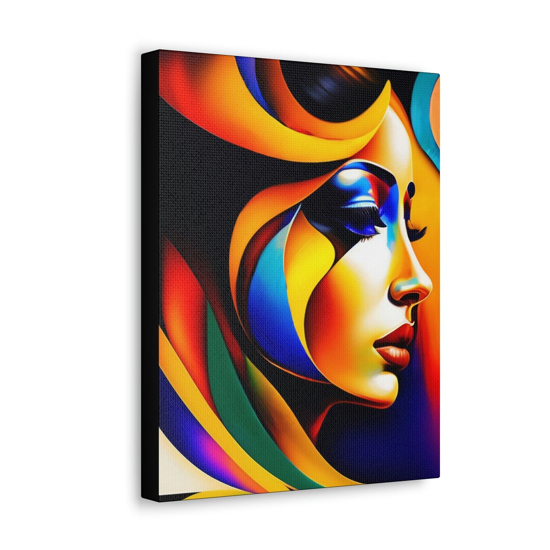 Colorful Woman Abstract Modern Design Home Decor Canvas Print Wall Art ...