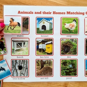 Animals and Homes Matching Busy Book Page Binder | Montessori Printable activity for Toddlers | Preschool Worksheets | Homeschool Learning