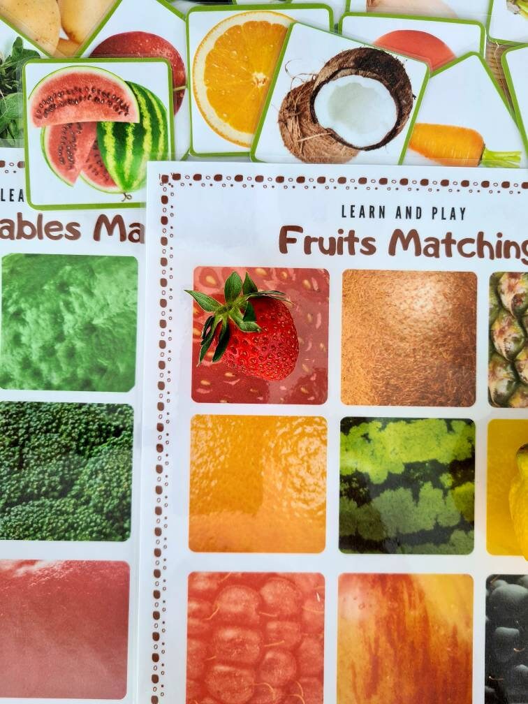 Fruits and Vegetables Matching Game Printable Homeschool Learning