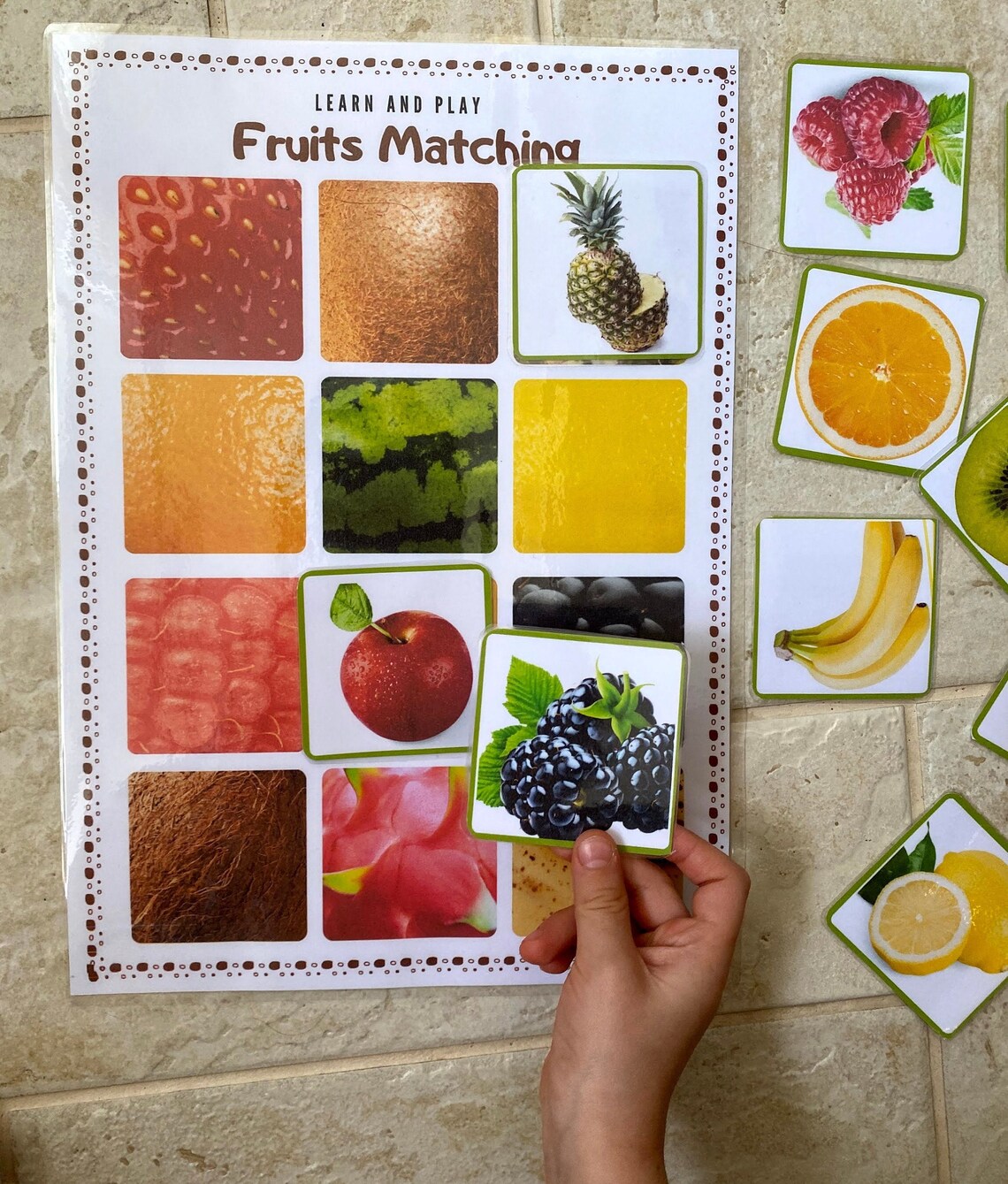 Fruits and Vegetables Matching Game Printable Homeschool Etsy