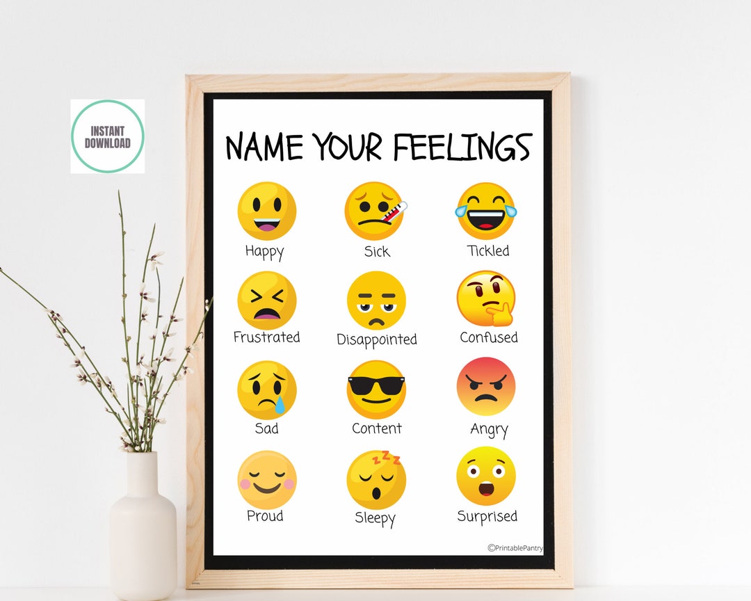 Name Your Feelings Printable Worksheet for Kids-therapy - Etsy Canada