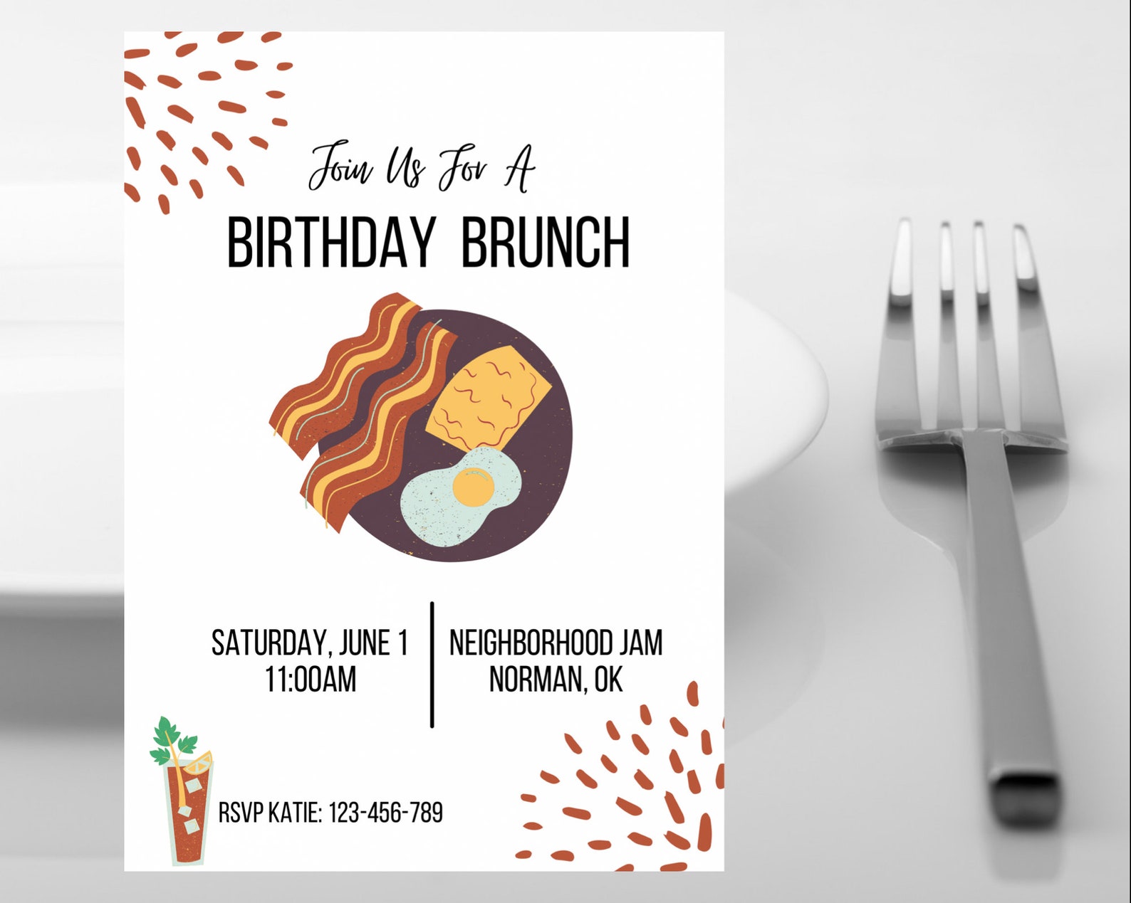 Fun Modern Birthday Brunch Celebration Invitation Printable Etsy Fun Modern Birthday Brunch Celebration Invitation Printable Etsy