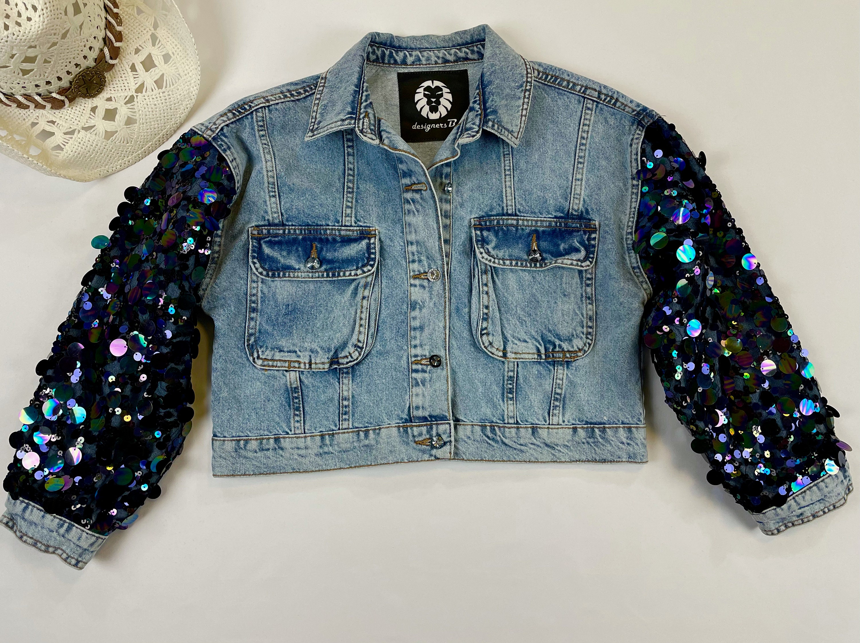 Custom Denim Jacket Limited Crop top | Etsy