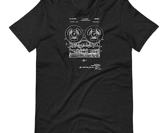 Camiseta gráfica con patente de máquina de cinta de carrete a carrete