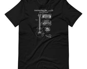 Camiseta gráfica con patente de guitarra LP