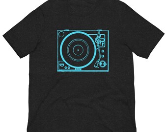 Camiseta gráfica de arriba hacia abajo con tocadiscos