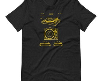 Camiseta gráfica con patente de tocadiscos