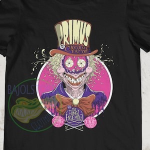 Jahrgang Primus Shirt, Heavymetal Band, Metal Konzert Rock Band Poster Kunst Primus und die Schokoladenfabrik mit den Pilz-Ensemble T-shirt